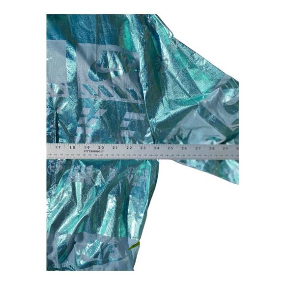 Nike Women's Sportswear Teal Aqua Metallic Half Zip Size Small 914210 Jacket - Picture 11 of 13